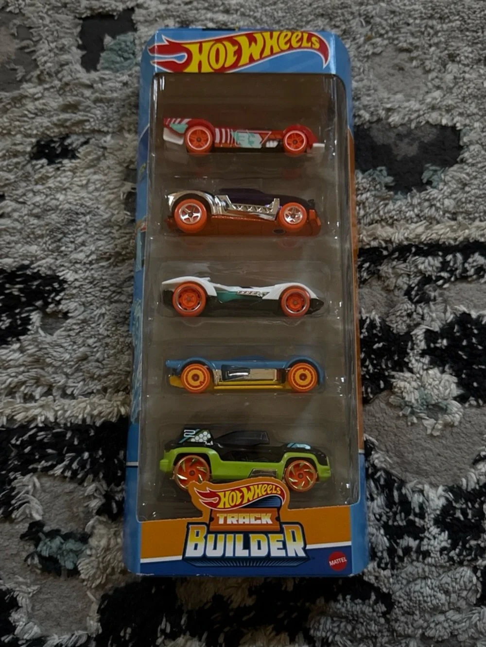 Mattel Hot Wheels 5-Car Pack with Orange Wheels and Green Accent